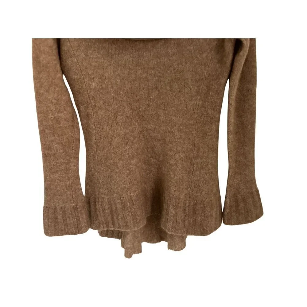 New York LOOK Mohair Wool Sweater Turtleneck Beige Size 2